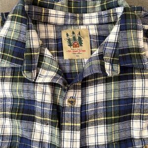 Kiel James Patrick Blue and Green Plaid Flannel Shirt